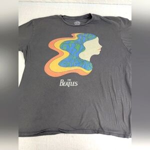 The Beatles Lucy in The Sky With Diamonds Written In Her Hair Grey Tee XL